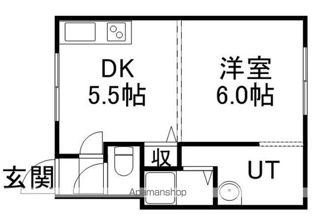 プライマリハウス(1DK/3階)の間取り写真