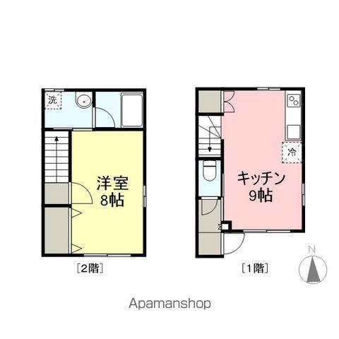 アメニティタウン春日山A棟(1LDK/2階)の間取り写真
