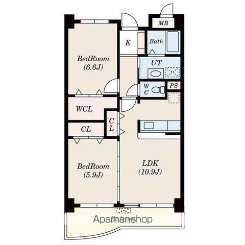 エストソレイユ(2LDK/1階)の間取り写真