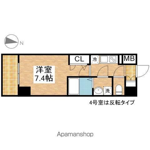 エスリード栄ラ・ヴィ(1K/14階)の間取り写真