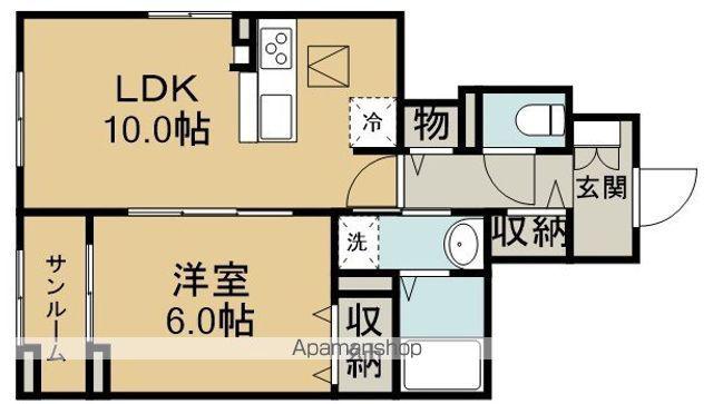 アレグリア ユウ(1LDK/1階)の間取り写真