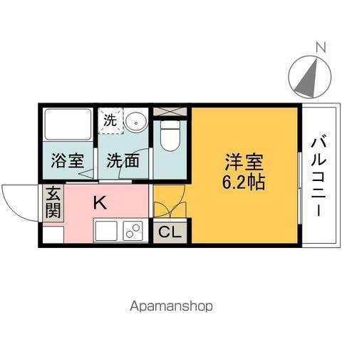 アンビエンテ武蔵藤沢(1K/3階)の間取り写真