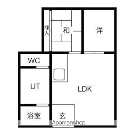 ハイム山城A(2DK/2階)の間取り写真