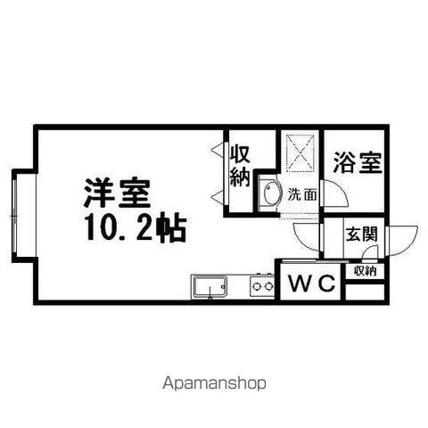 カレッジタウンⅦ(ワンルーム/2階)の間取り写真