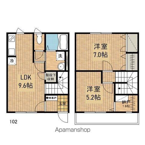 ウィズハイム健Ⅱ(2LDK/1階)の間取り写真
