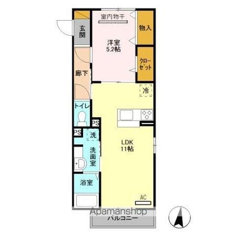 アンリシール・レイク(1LDK/3階)の間取り写真