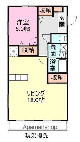 フォブール深坂(1LDK/2階)の間取り写真