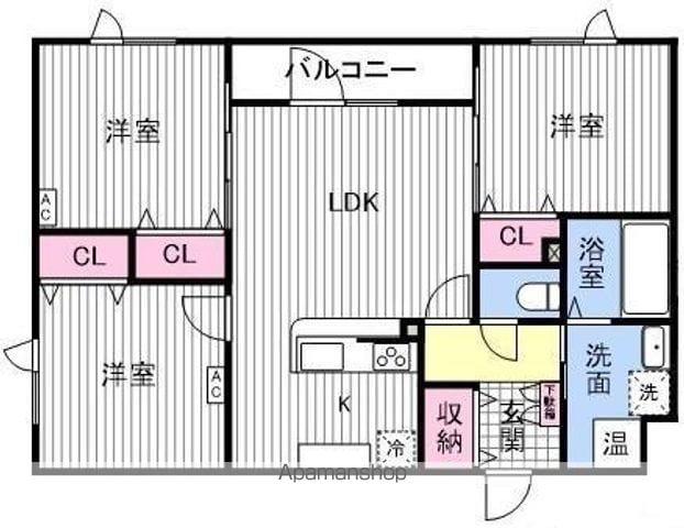 鍋島ハイツ1(3LDK/1階)の間取り写真