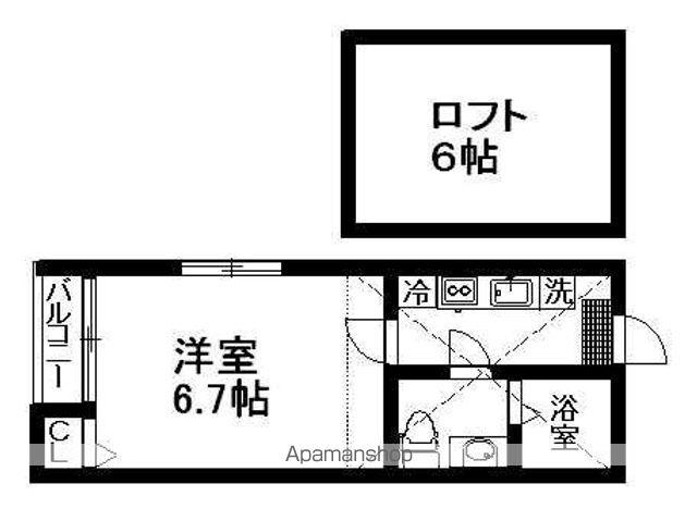 グレイスあおば(1K/1階)の間取り写真