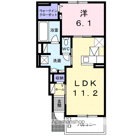 サンリッチⅠ A(1LDK/1階)の間取り写真