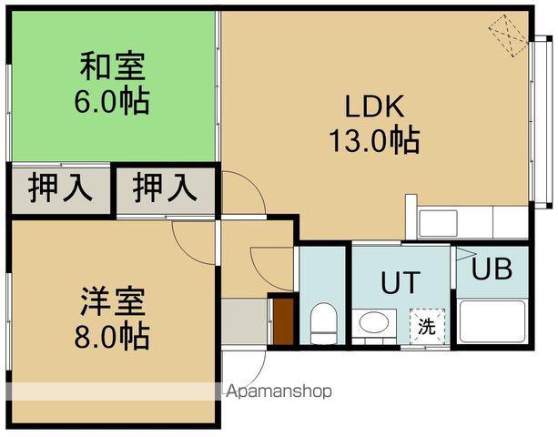 コーポ鈴蘭(2LDK/1階)の間取り写真