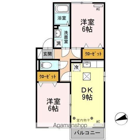 フラッツウィンドA/B(2DK/1階)の間取り写真