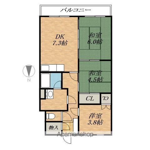 岡田マンション第一(3DK/3階)の間取り写真