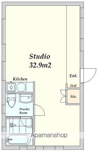 モデリアブリュット 北参道(ワンルーム/2階)の間取り写真