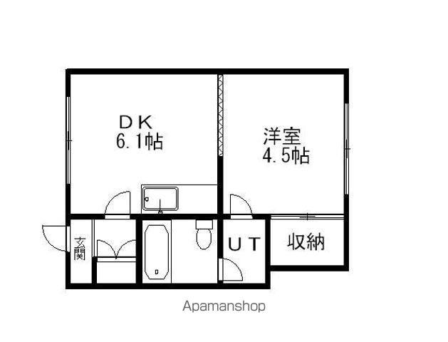 コーポ一條(1DK/3階)の間取り写真