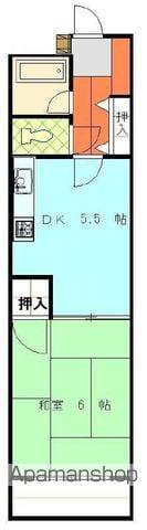 メゾンミヤザキ山越(1DK/2階)の間取り写真