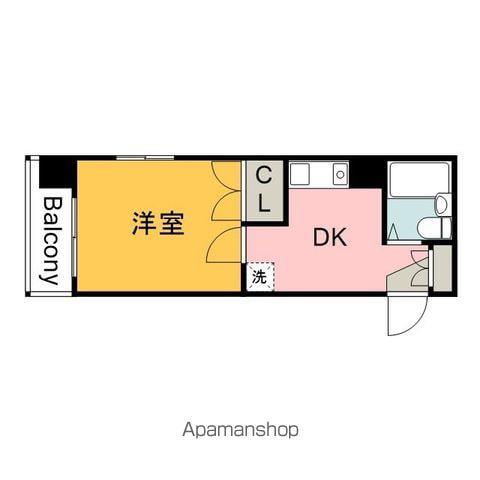 メゾンダイアナイン皆実(1DK/3階)の間取り写真