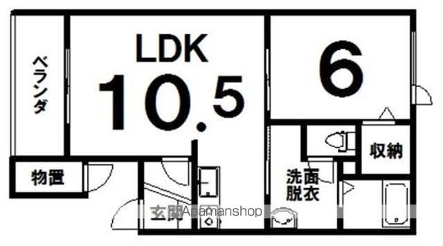 クレスト3(1LDK/3階)の間取り写真