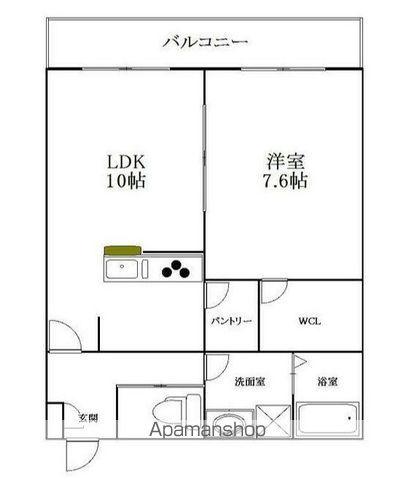 センチュリーオークB(1LDK/2階)の間取り写真