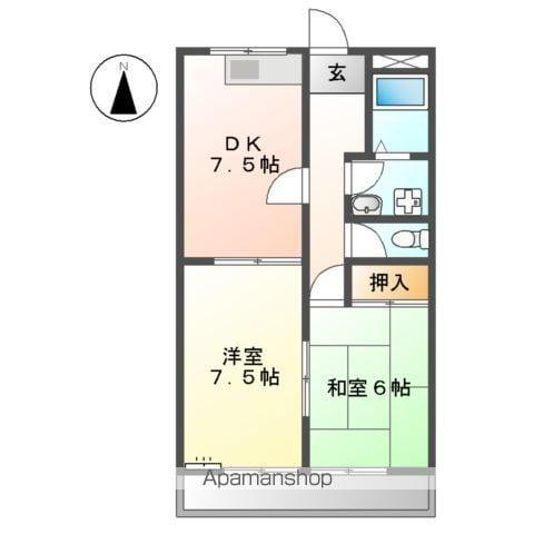 グリーンハイツ(2DK/2階)の間取り写真