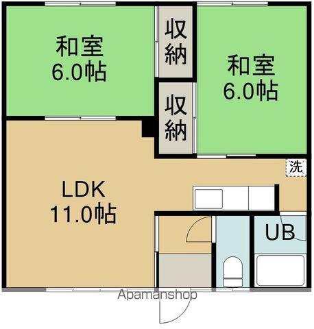 コーポサンシ 2号棟(2LDK/2階)の間取り写真