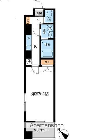 フィオーレ月島(1K/4階)の間取り写真