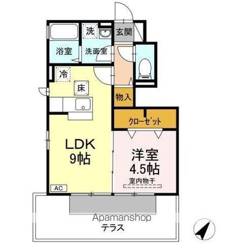 フォルテーヌⅤ(1LDK/1階)の間取り写真