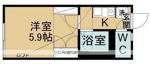 ピースフル泉第2(1K/2階)の間取り写真