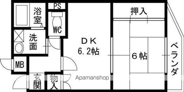 ガーデンハイツ(1DK/2階)の間取り写真