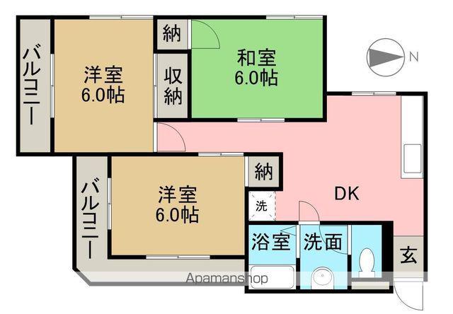 パソナⅦ(3DK/3階)の間取り写真