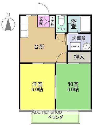 コーポ西山(2DK/2階)の間取り写真