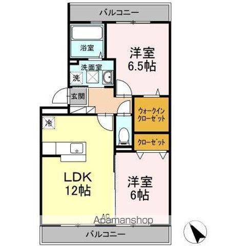 メゾン ドゥ ラ ペ(2LDK/2階)の間取り写真