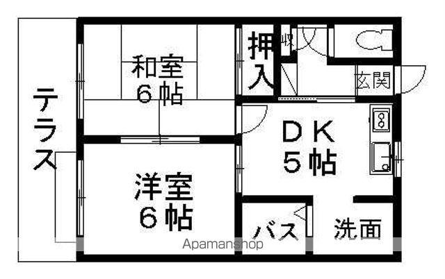 ファミール石刀(2DK/1階)の間取り写真