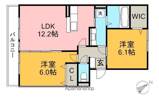 グランヴィア(2LDK/2階)の間取り写真