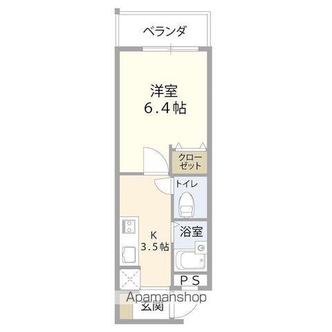 ポルトペ(1K/2階)の間取り写真