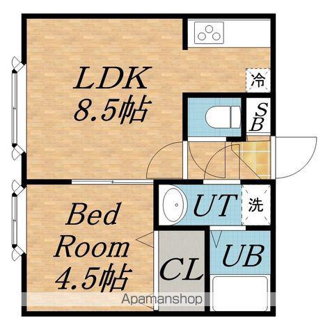 ライズ白石(1LDK/2階)の間取り写真