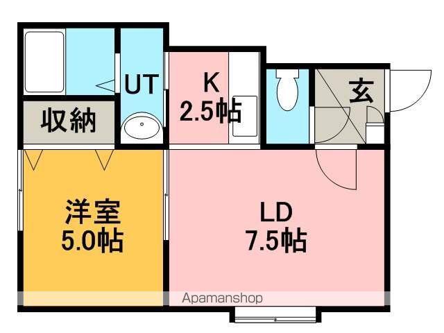 ハウスオブマーキスⅢ(1LDK/1階)の間取り写真