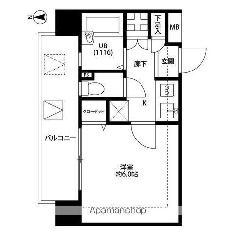 プレール高円寺(1K/4階)の間取り写真