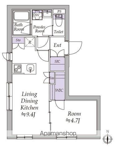アトリオフラッツ日暮里(1LDK/1階)の間取り写真