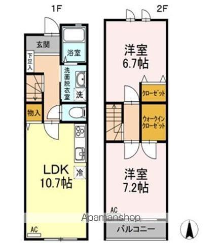 アルヴィータ A・B(2LDK/1階)の間取り写真