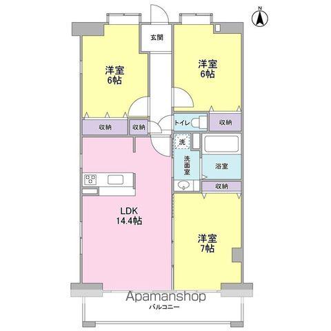 ガーデンコート浦和東(3LDK/1階)の間取り写真