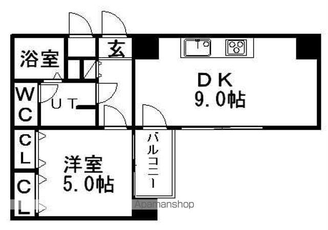 ベルヴィコート豊平Ⅳ(1LDK/2階)の間取り写真