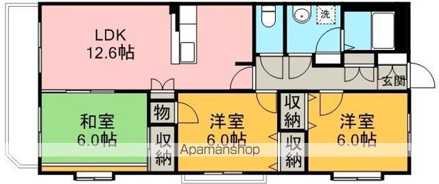 ウィングタワーズ(3LDK/6階)の間取り写真