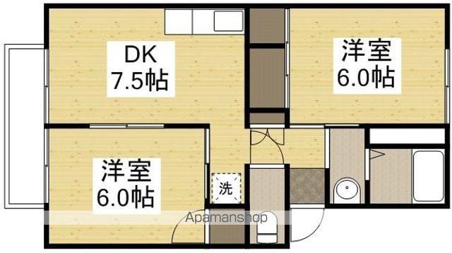 ステラマリス田中B棟(2DK/2階)の間取り写真