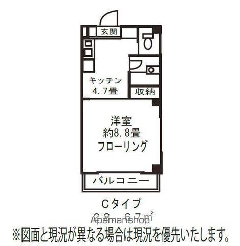 メゾンド・エフ3(1K/2階)の間取り写真