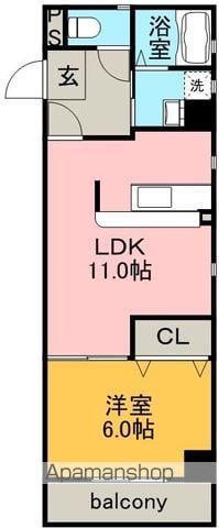 ウィスタリア荒子(1LDK/3階)の間取り写真