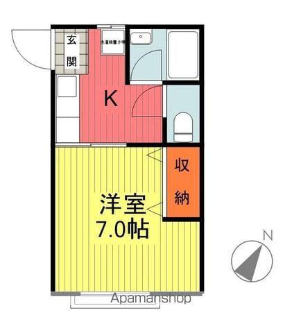 マリンハイツ(1K/2階)の間取り写真