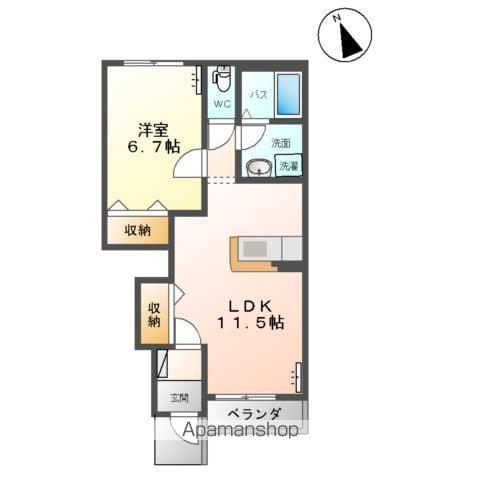 グランデ(1LDK/1階)の間取り写真