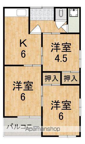 大宮荘(3K/2階)の間取り写真