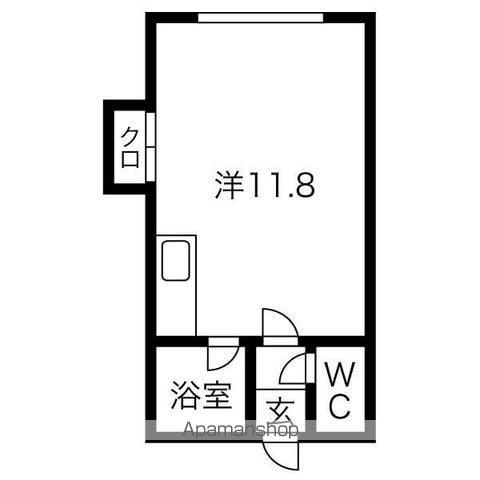 パークサイドN20(ワンルーム/1階)の間取り写真